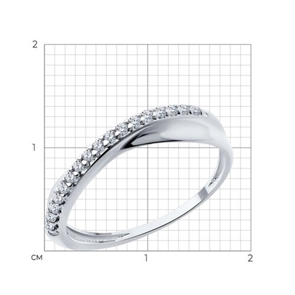 Кольцо из серебра с фианитами