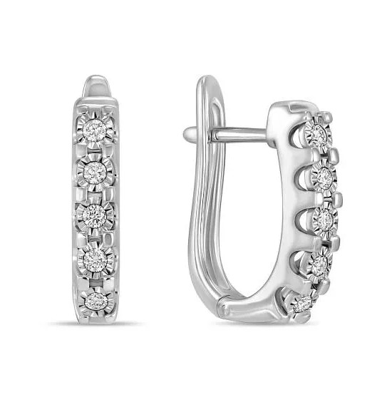 Серьги из белого золота с бриллиантами