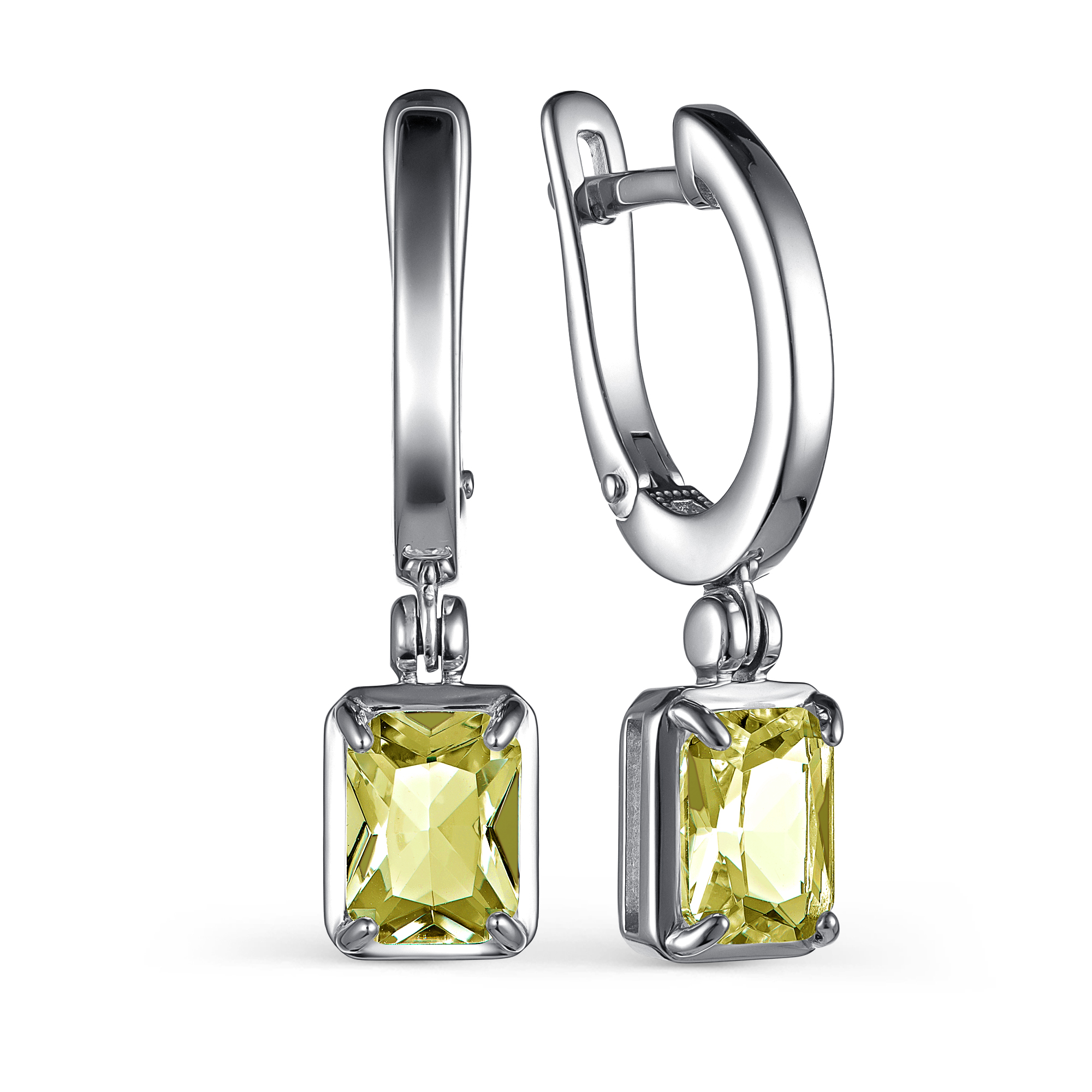 Серьги из серебра с кварцем