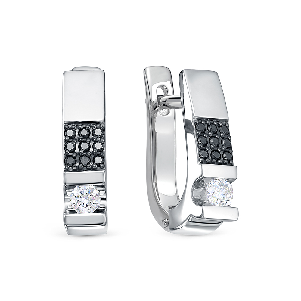 Серьги из белого золота с бриллиантами