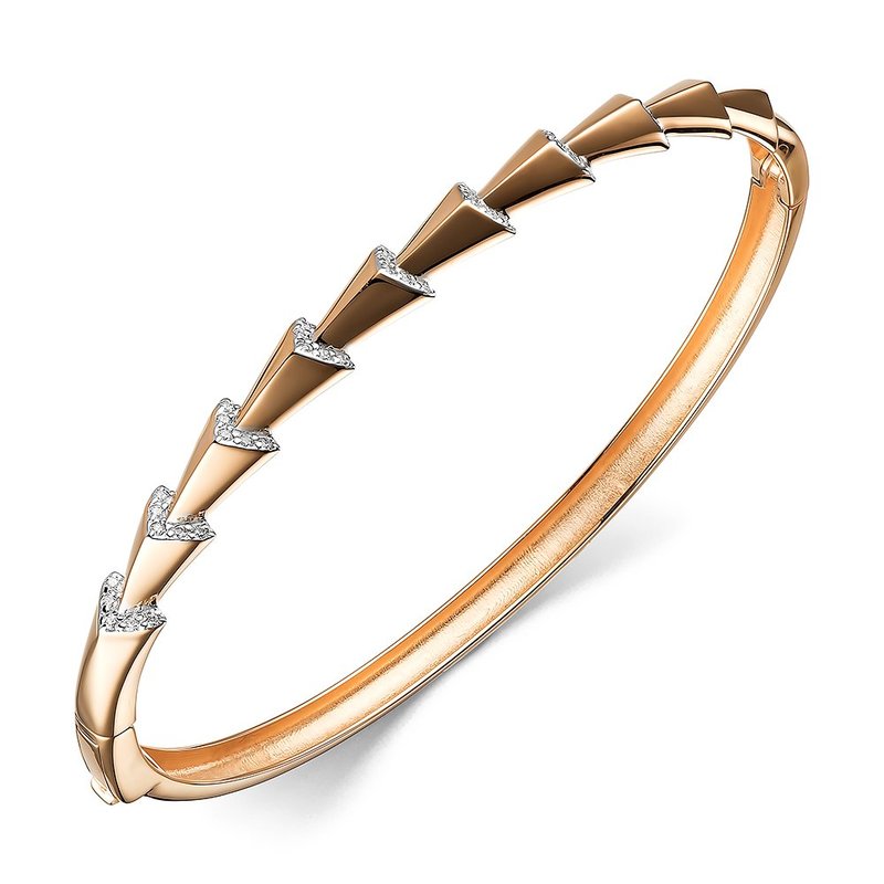 Браслет из красного золота с фианитами