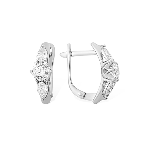 Серьги из серебра с фианитами