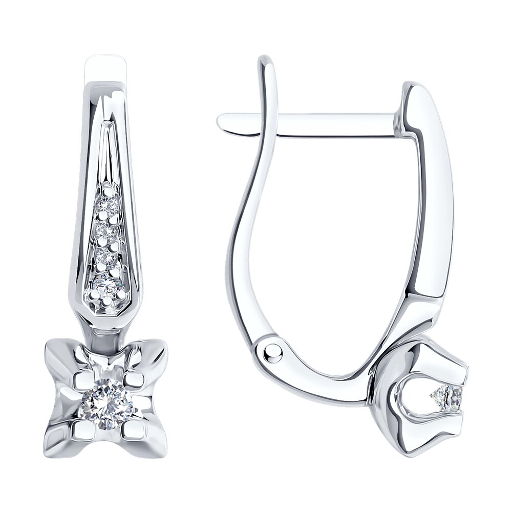 Серьги из белого золота с бриллиантами