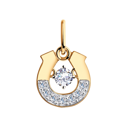 Подвеска из красного золота с фианитами