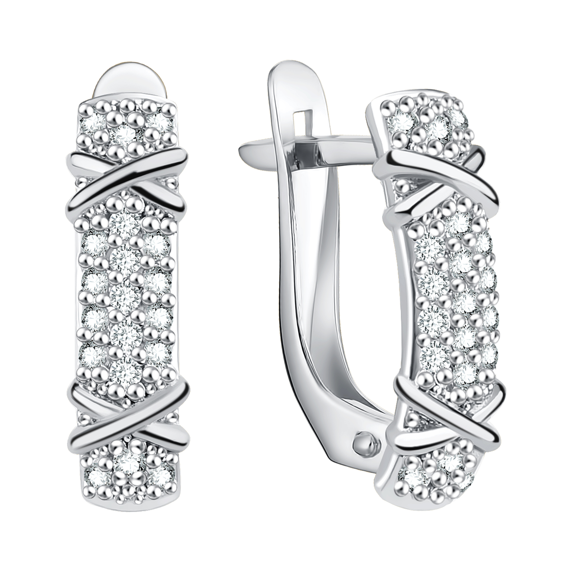 Серьги из серебра с фианитами