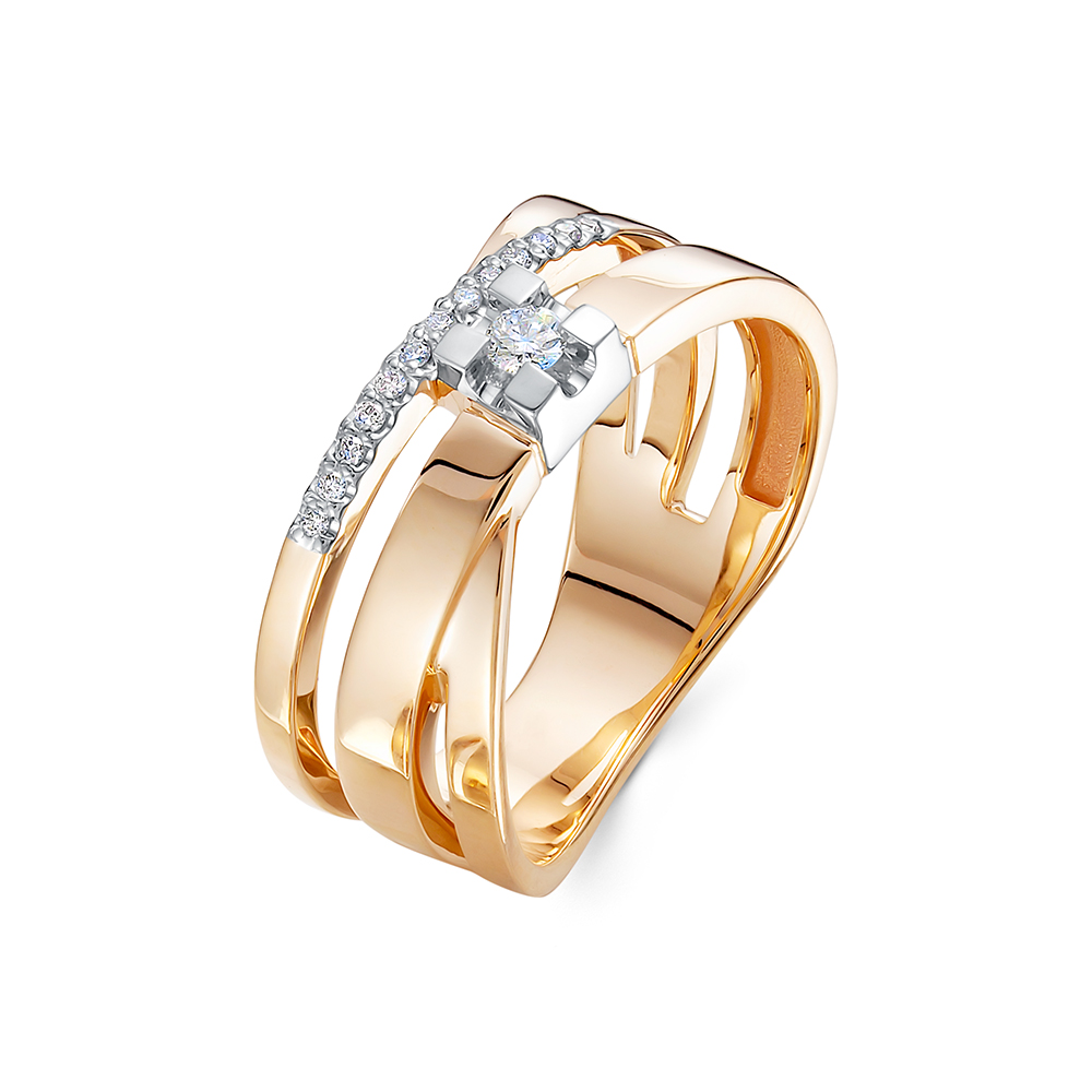 Кольцо из красного золота с бриллиантами