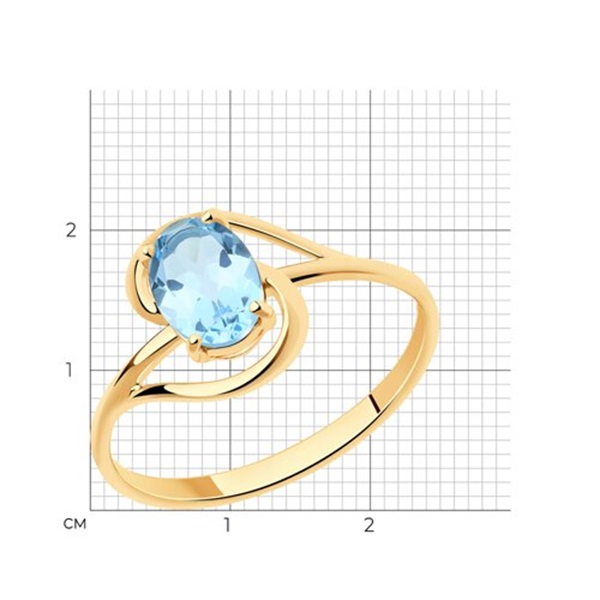 Кольцо из красного золота с топазом