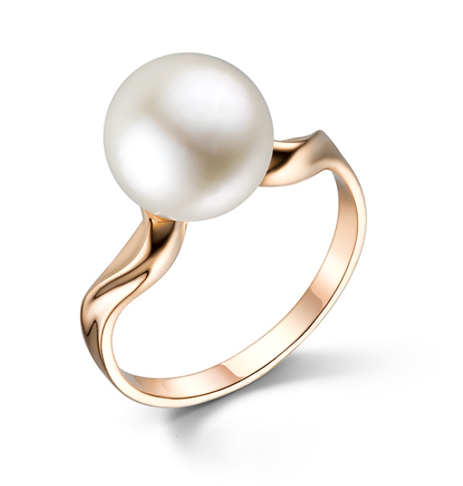 Кольцо из красного золота с жемчугом