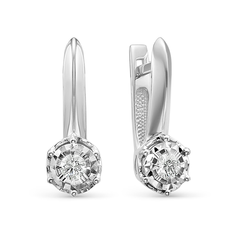 Серьги из белого золота с бриллиантами