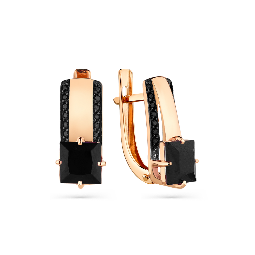 Серьги из красного золота с наношпинелью