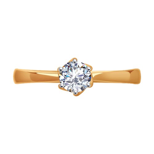 Кольцо из красного золота с фианитами