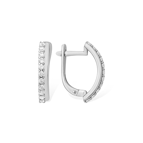 Серьги из серебра с фианитами