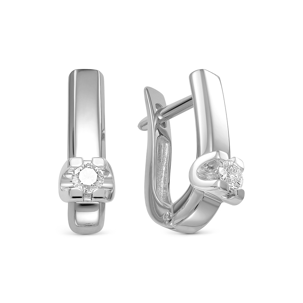 Серьги из белого золота с бриллиантами