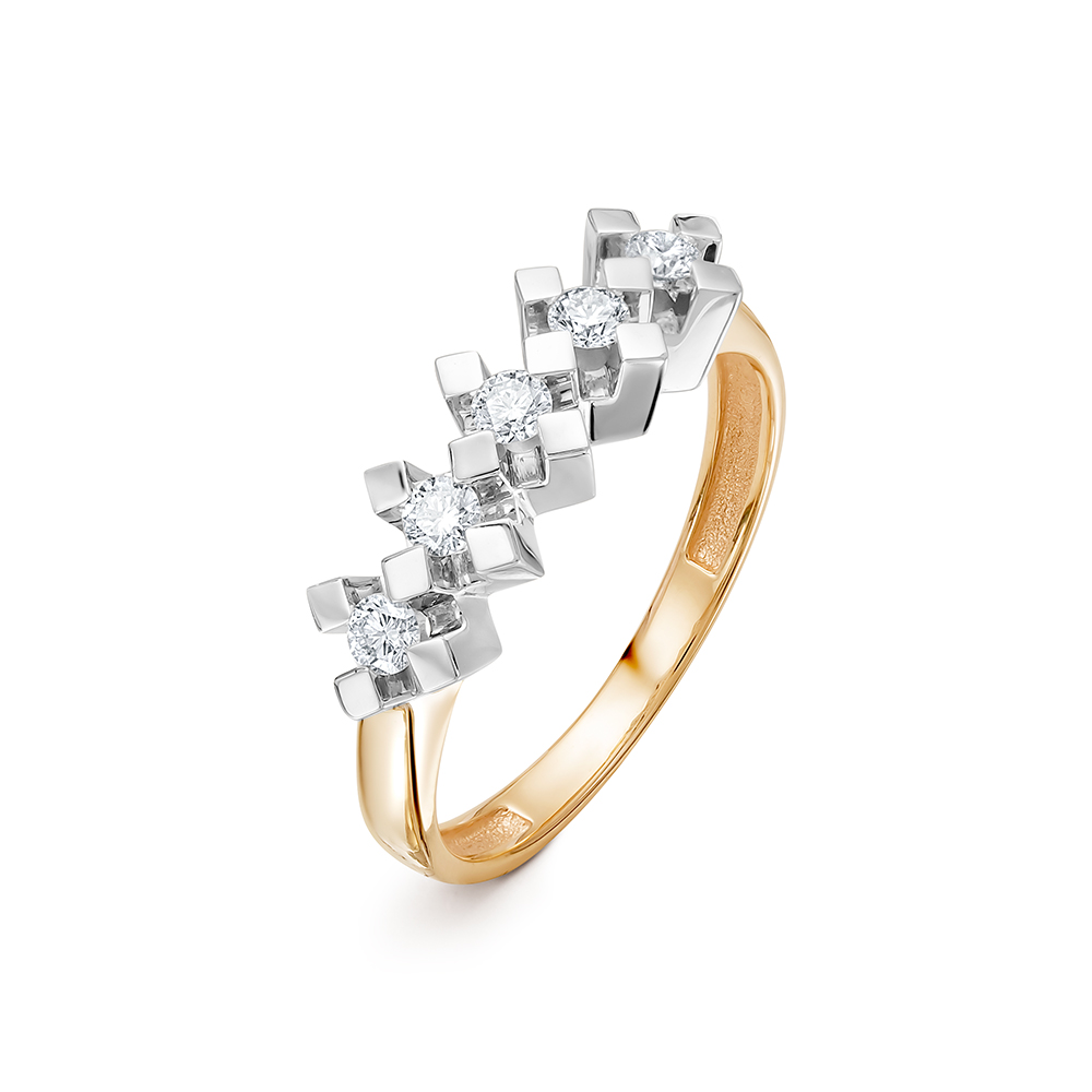 Кольцо из красного золота с бриллиантами