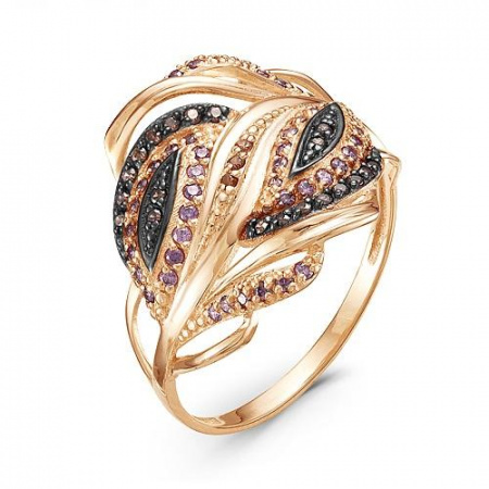 Кольцо из красного золота с миксом камней