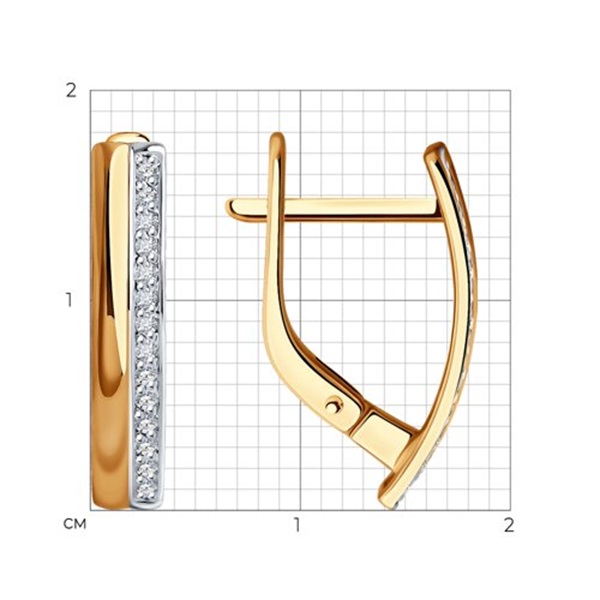 Серьги из красного золота с бриллиантами