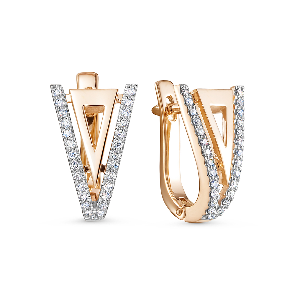 Серьги из красного золота с бриллиантами