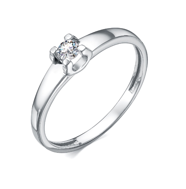 Кольцо из белого золота с бриллиантом