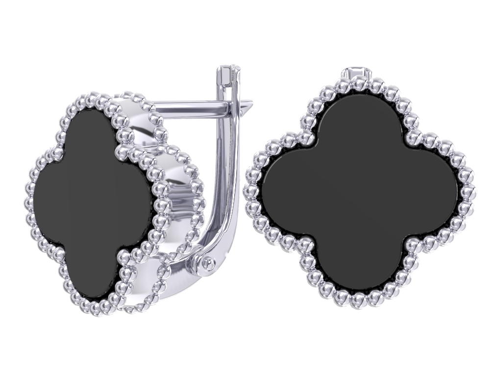 Серьги из серебра с агатом