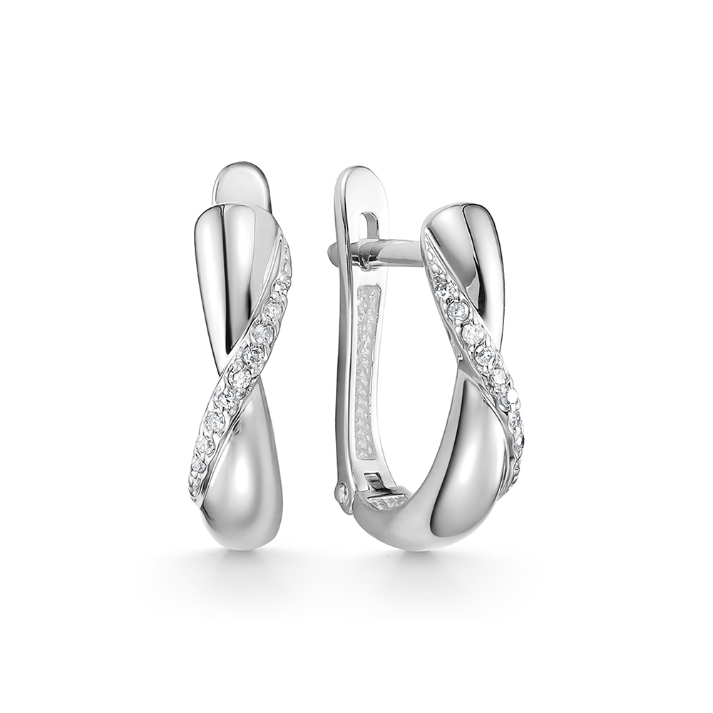 Серьги из белого золота с бриллиантами