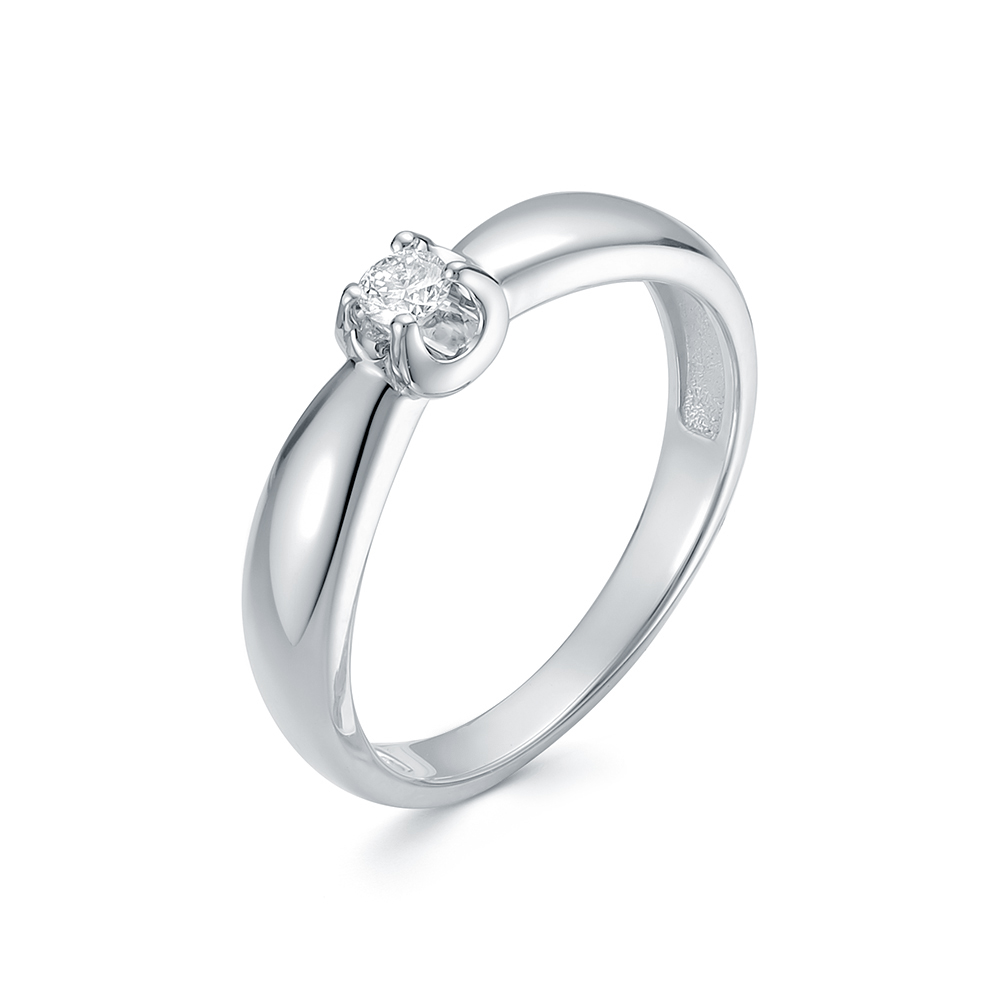 Кольцо из белого золота с бриллиантом