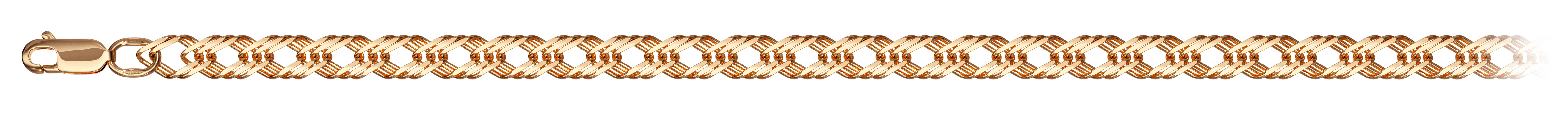 Браслет из красного золота, плетение «Ромб тройной»