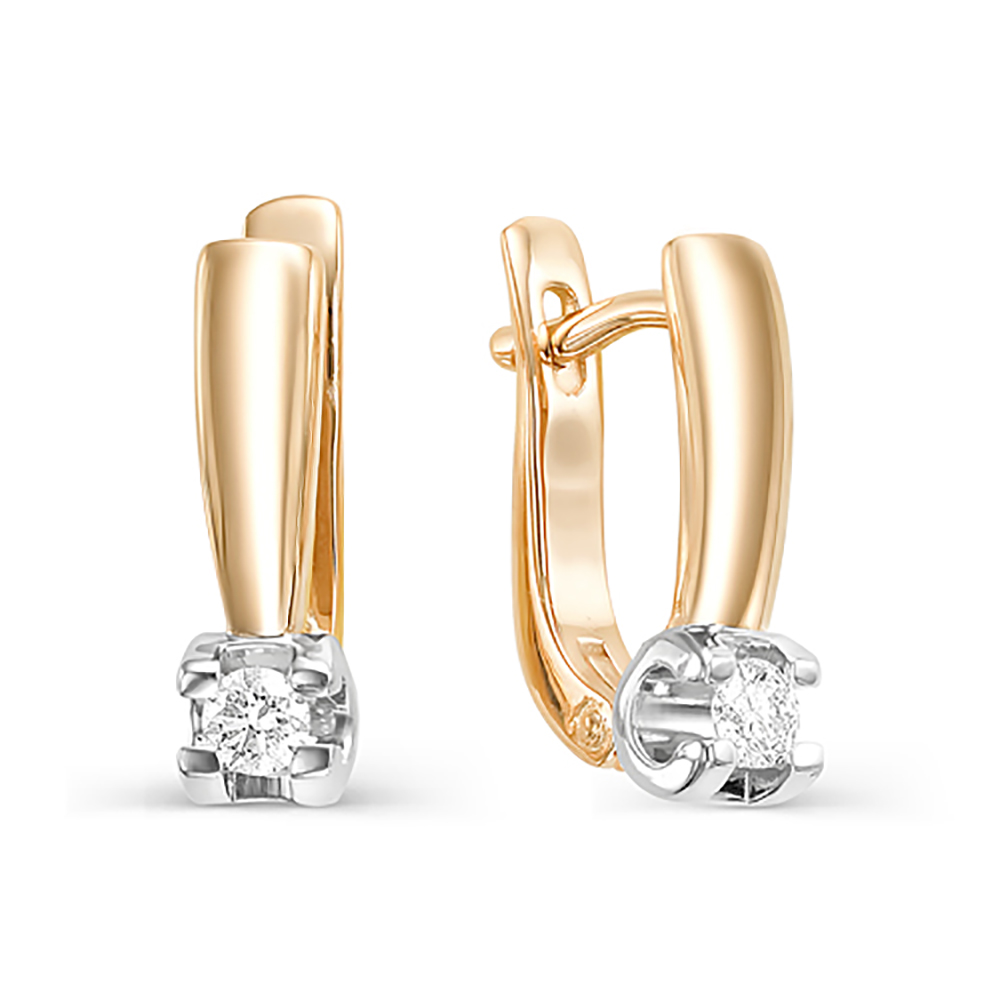 Серьги из красного золота с бриллиантами