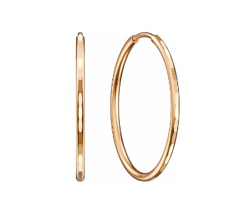 Серьги конго из красного золота