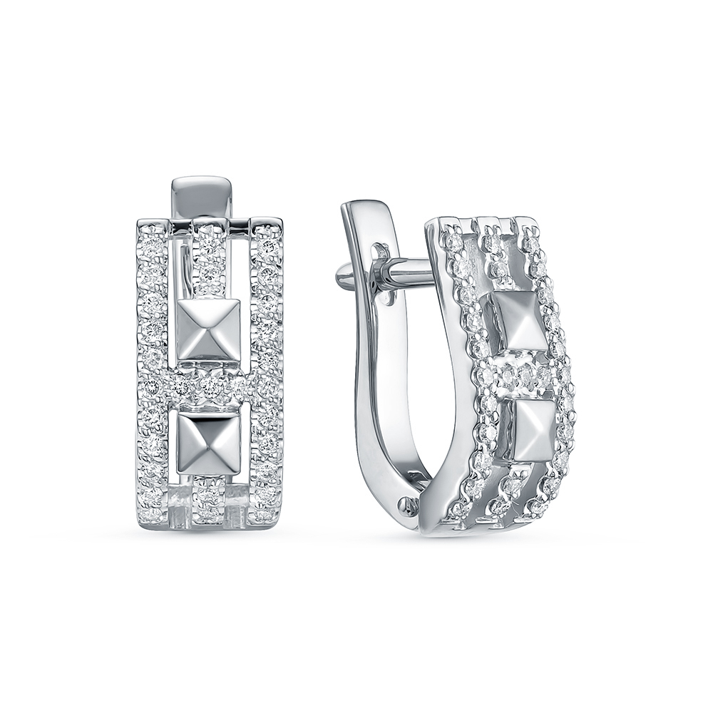 Серьги из белого золота с бриллиантами