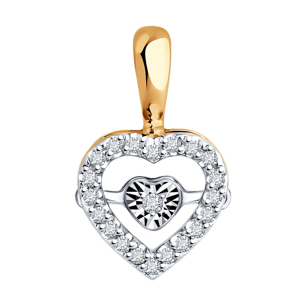 Подвеска из красного золота с бриллиантами