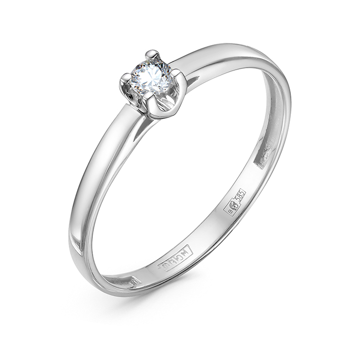 Кольцо из белого золота с бриллиантом