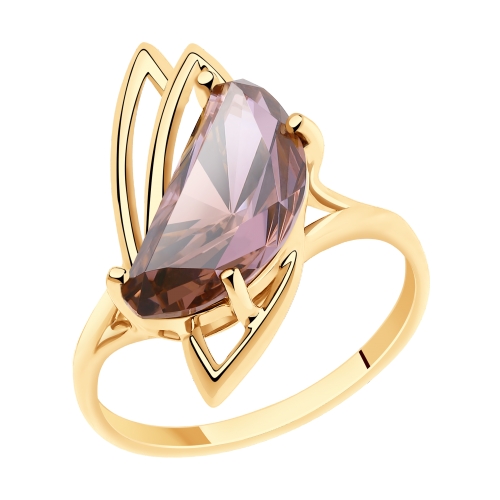 Кольцо из красного золота с ситаллом