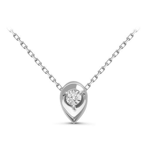 Колье из белого золота с бриллиантом