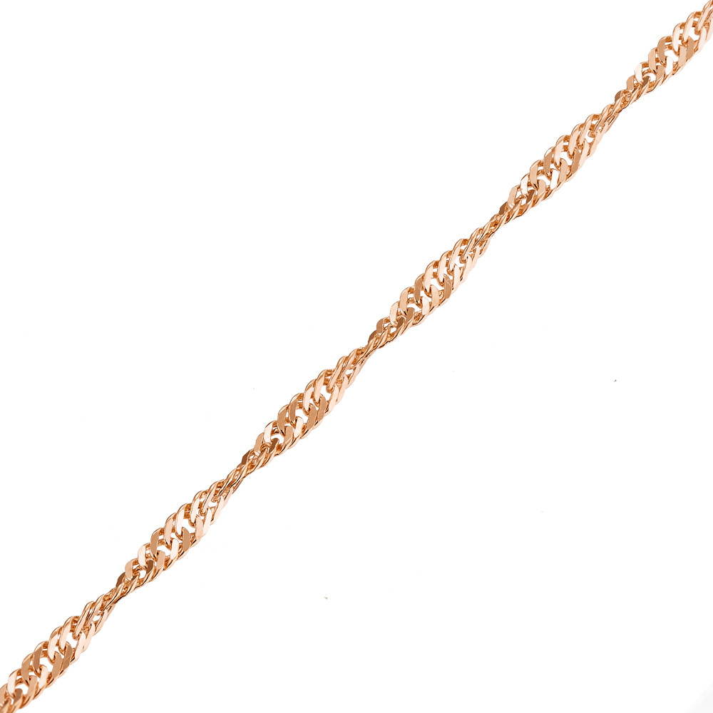 Цепь из красного золота 585, плетение «Сингапур»