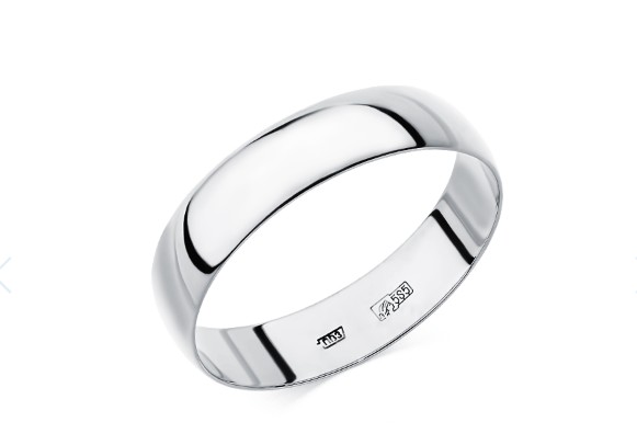 Обручальное кольцо из белого золота