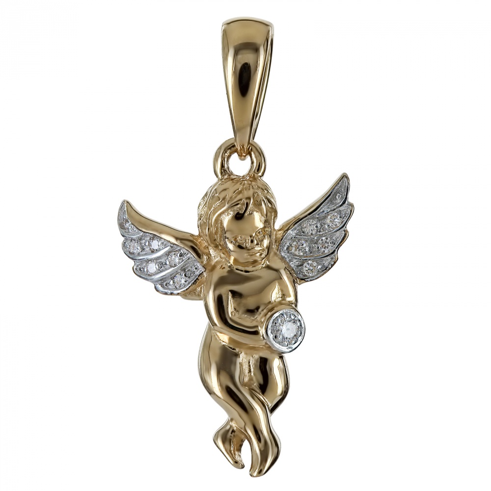 Подвеска из красного золота с бриллиантами «Ангел»