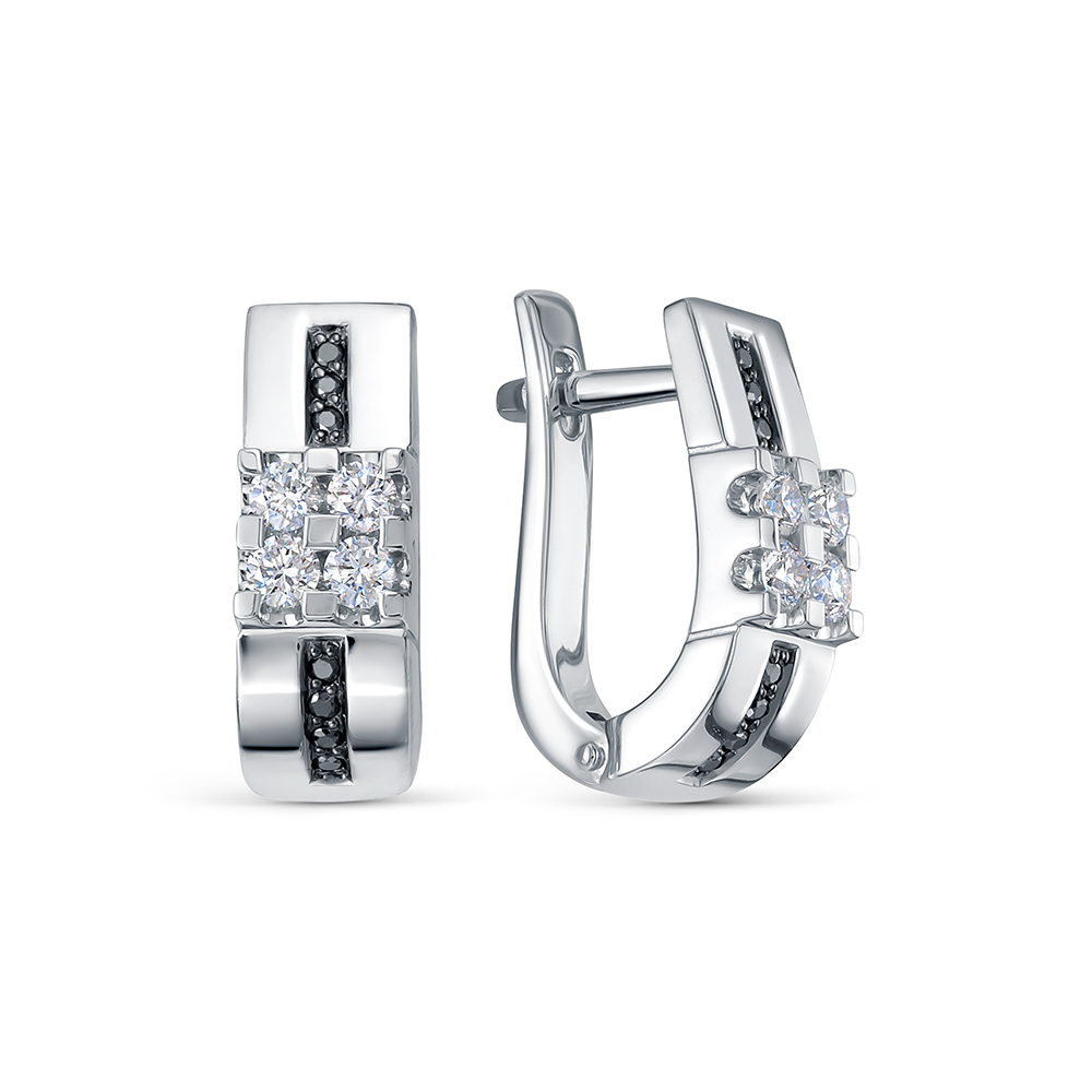 Серьги из белого золота с бриллиантами