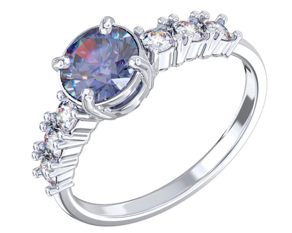 Кольцо из серебра с фианитами