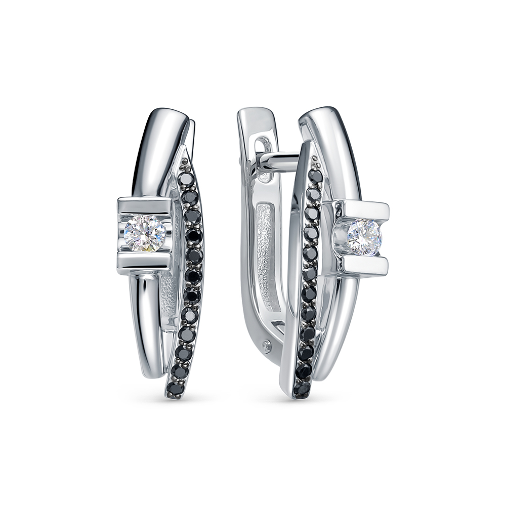 Серьги из белого золота с бриллиантами