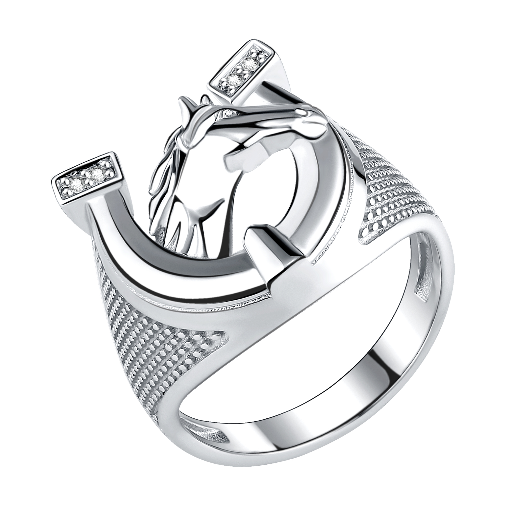 Печатка из серебра с фианитами