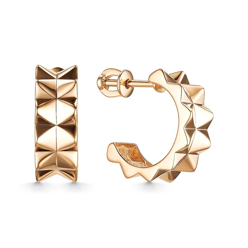 Серьги-пусеты из красного золота