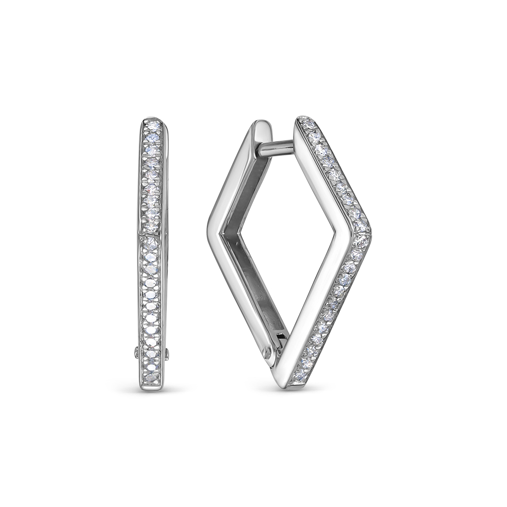 Серьги из белого золота с бриллиантами