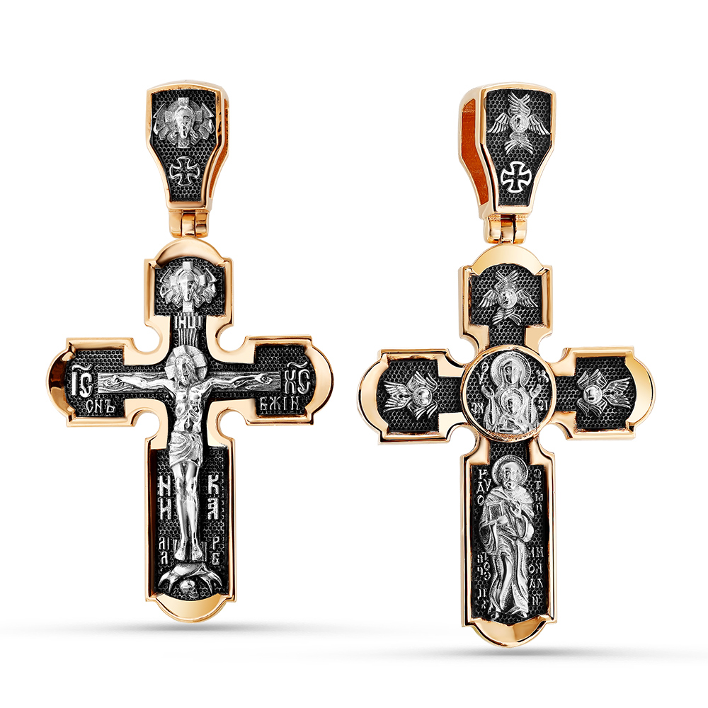 Крестик православный из красного золота