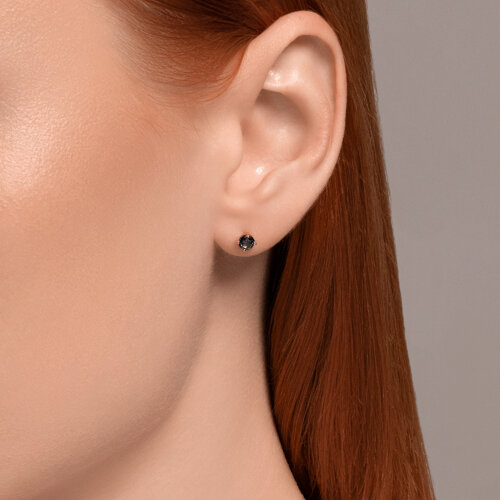 Серьги пусеты из красного золота с топазами Лондон