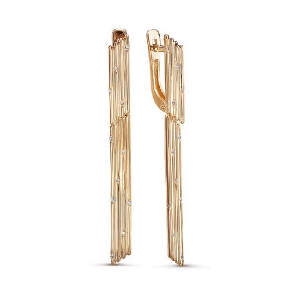 Серьги из красного золота с бриллиантами