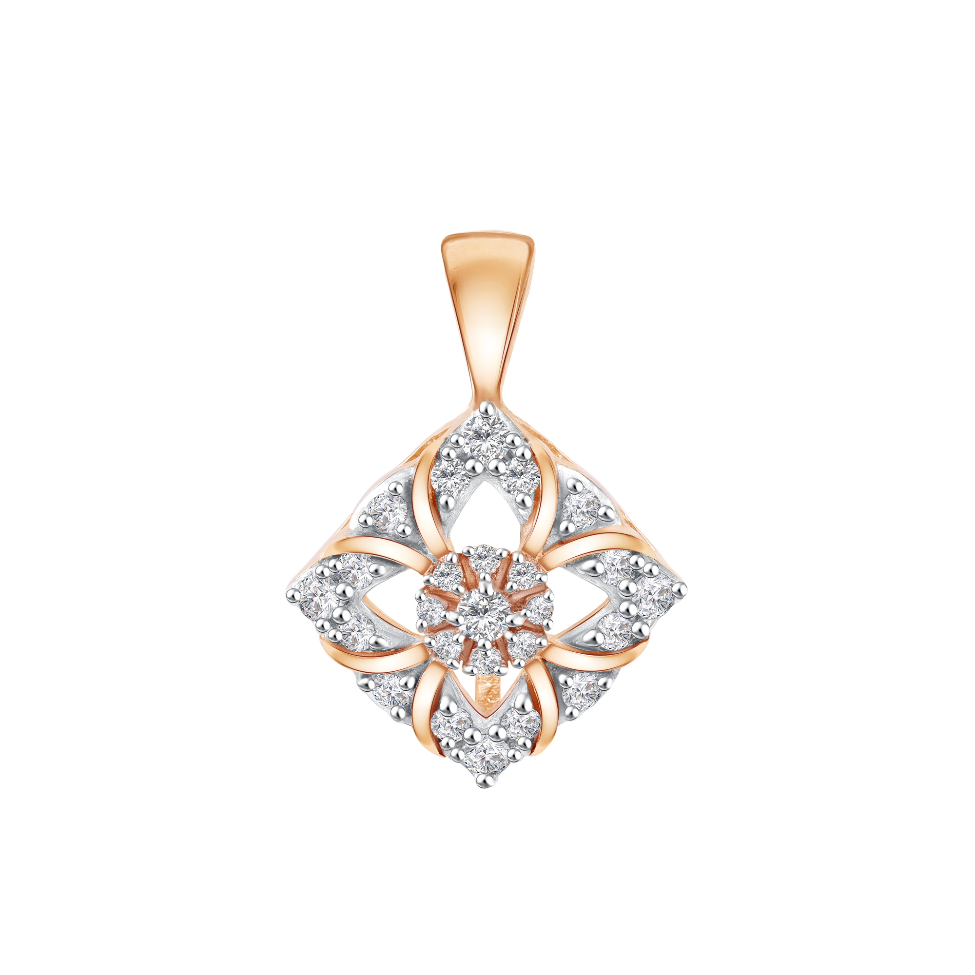 Подвеска из красного золота с фианитами