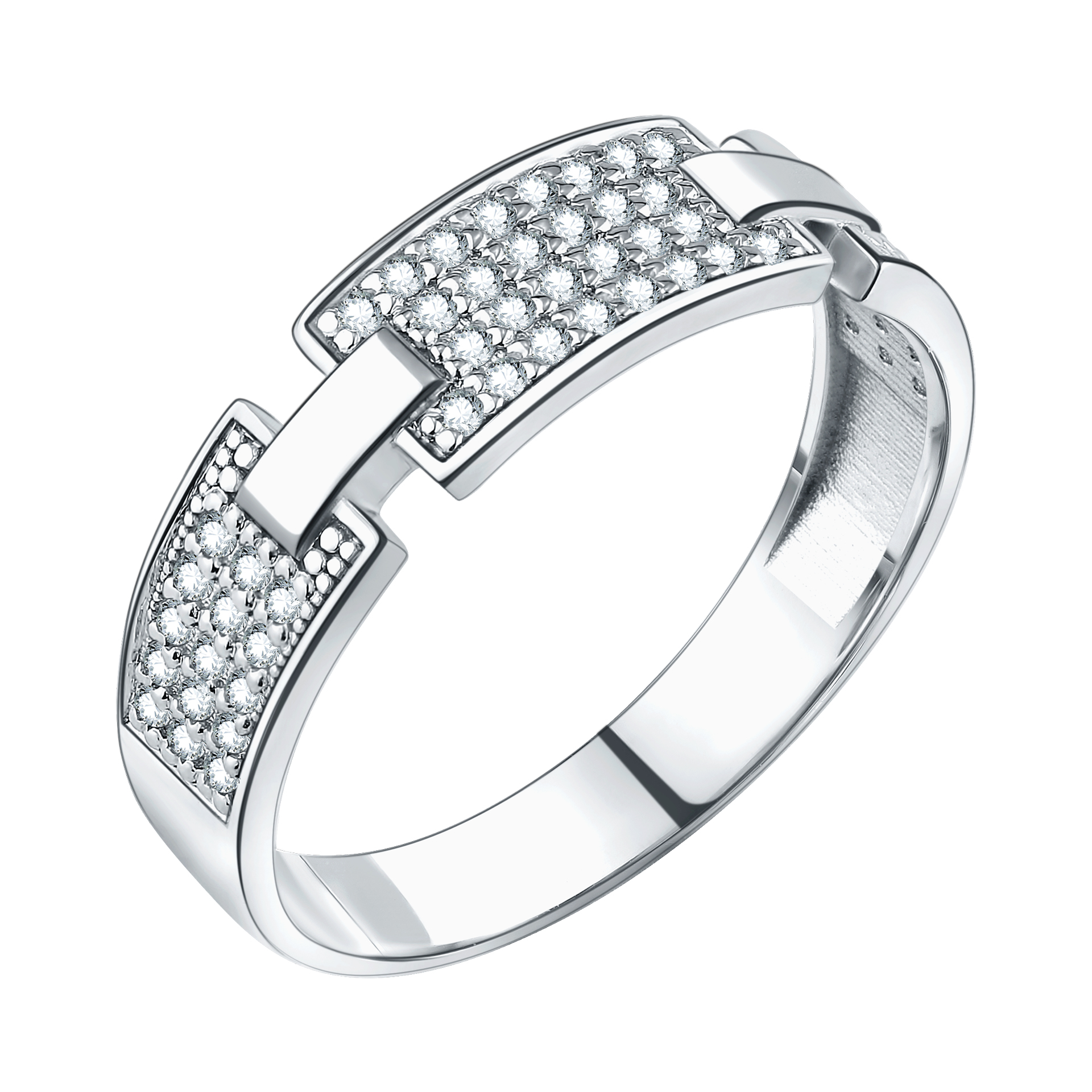 Кольцо из серебра с фианитами