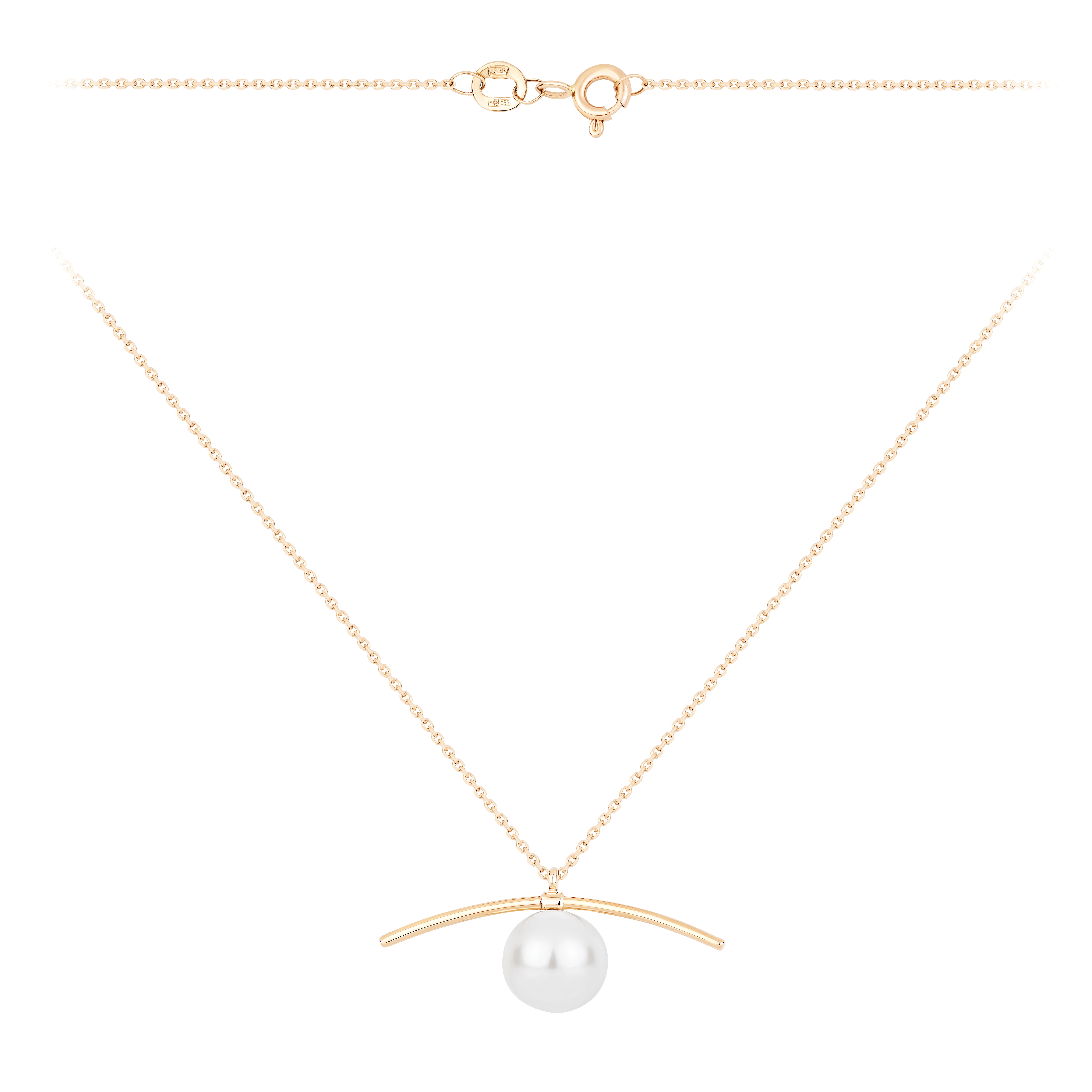 Колье из красного золота с жемчугом