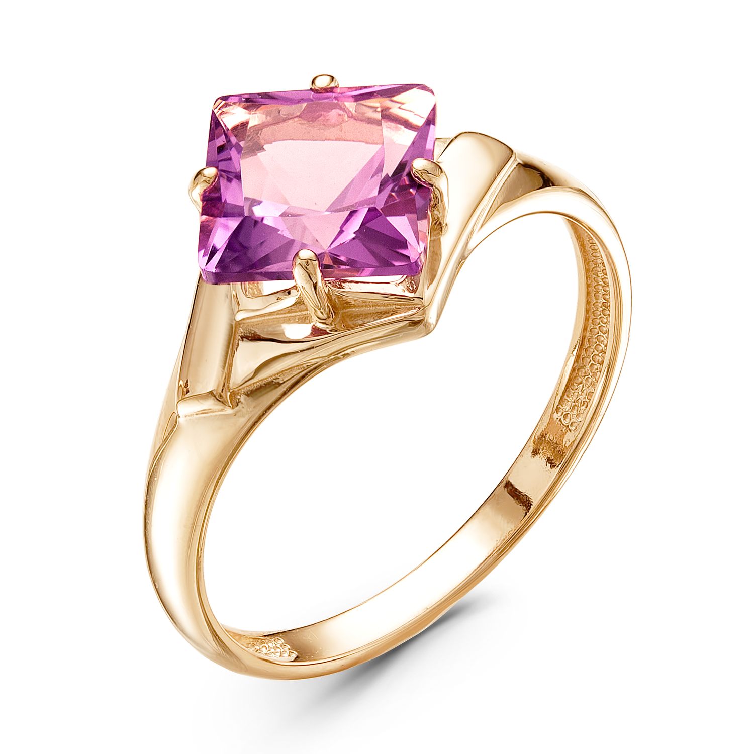 Кольцо из красного золота с аметистом