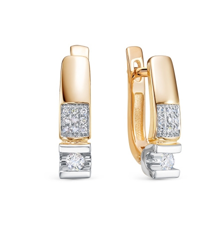 Серьги из красного золота с бриллиантами